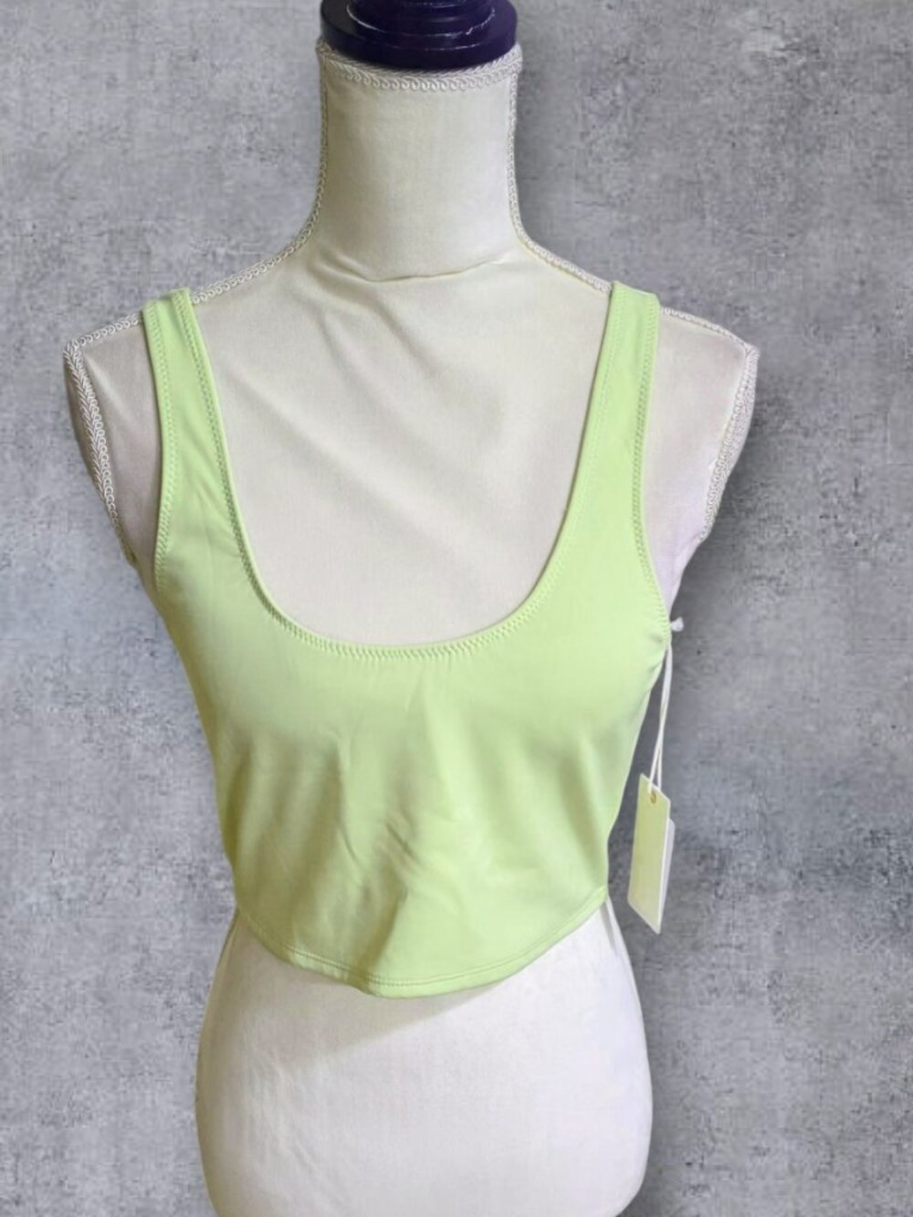 Good American Lime‎ Green/Chartreuse Stretch Halter Top in Size S - NWT